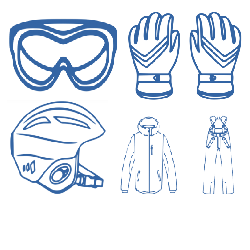 لوازم جانبی (عینک، دستکش، کلاه ایمنی)